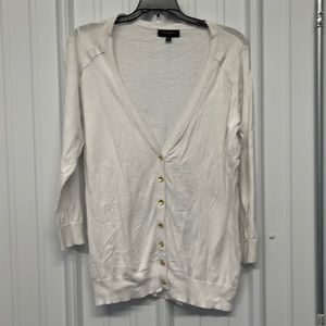 The Limited 3/4 length sleeve cardigan sweater  New white